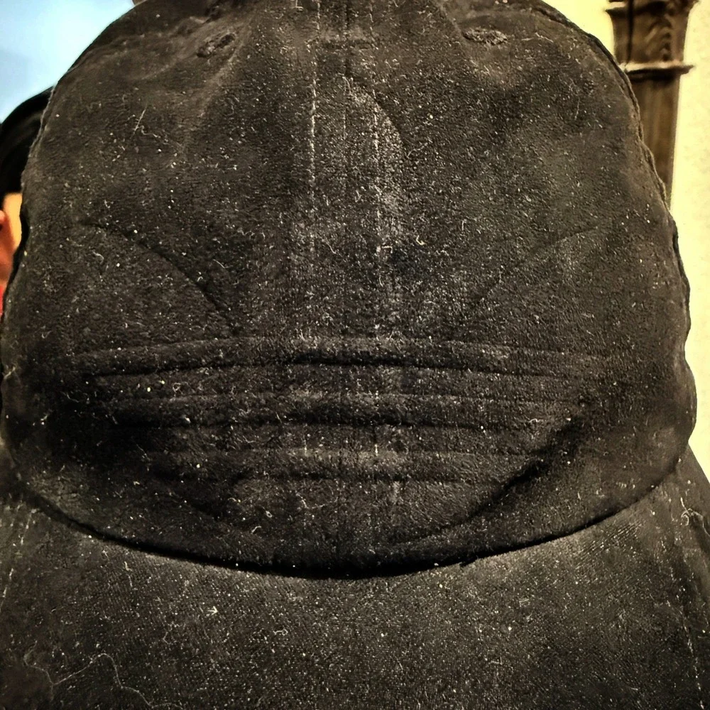 Adidas Trefoil Hat Mens OSFM Embroidered Logo Black Solid Strapback Y2K